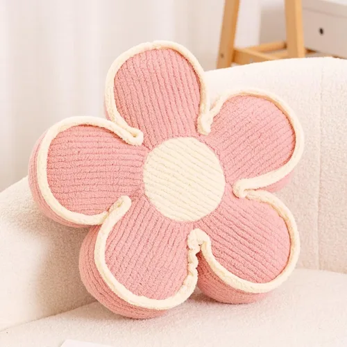 Kcvvcr - Almohada en forma de flor, suave cojín de suelo con forma de flor, almohada de felpa decorativa con forma de flor, linda almohada de 2-Rosa