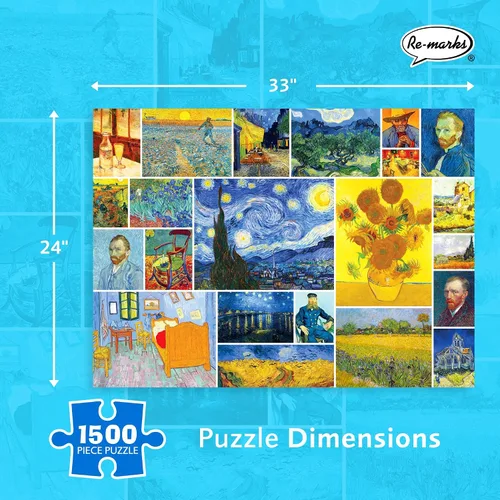 Miniatura 4 de Re-marks Vincent Van Gogh - Rompecabezas artístico de 1500 piezas para todas las edades