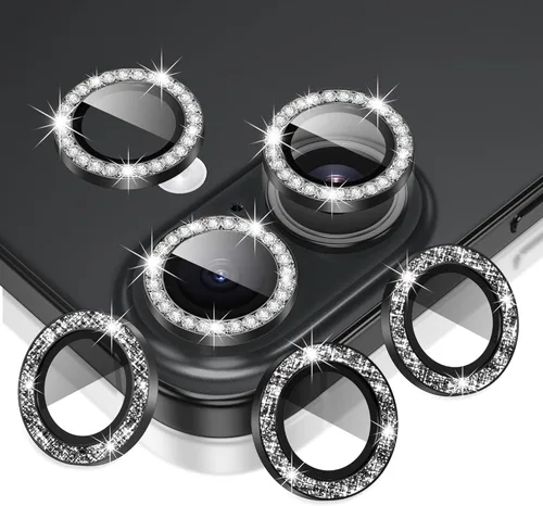 Miniatura 70 de AGVEE Paquete de 6 protectores de lente de cámara para iPhone 14 Pro de 6.1 pulgadas/14 Pro Max de 6.7 pulgadas, con diamantes brillantes y anillo