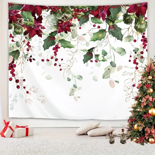 Miniatura 18 de Yookeb Tapiz Japonés de Montaña en Negro y Rojo 51 x 51 Pulgadas para Colgar en la Pared, Decoración de Anime de Asia, Paisaje de Bosque