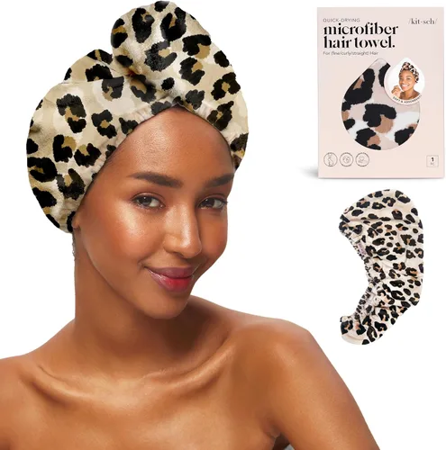 Miniatura 12 de Kitsch Toalla Envolvente de Microfibra para el Cabello para Mujeres - Toalla de Secado de Cabello Súper Absorbente - Secado Rápido