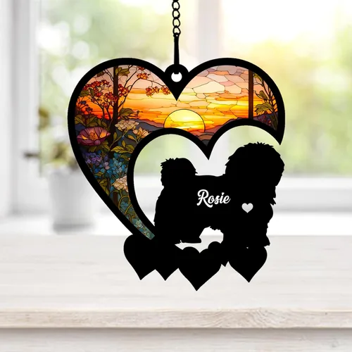 Miniatura 27 de NAZENTI Atrapasoles personalizado de sabueso afgano, adorno conmemorativo personalizado para la pérdida de mascotas, regalo de condolencia