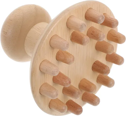 EXCEART Peine de masaje de madera de 4.13 pulgadas portátil para cuero cabelludo y cuerpo masajeador con diseño único de acupuntura herramienta de