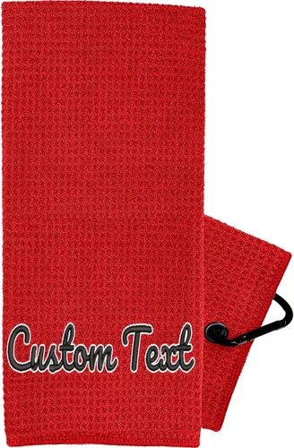 Toalla de golf personalizada con bordado de lobo, toallas de golf con monograma para bolsas de golf con clip, toalla de golf personalizada para Rojo