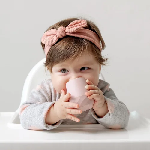 Miniatura 4 de SAMiGO Vasos de silicona para bebés de 6 a 12 meses, pequeñas tazas abiertas para entrenamiento y beber agua, suministros de destete dirigido por