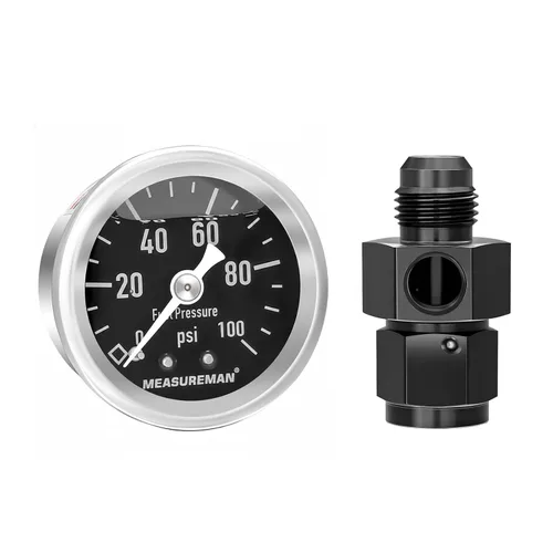 Miniatura 23 de MEASUREMAN - Manómetro, 0 a 15 psi, relleno glicerina, esfera 1.5 pulgadas, caja acero inoxidable 304, montaje central posterior 1/8 NPT, adaptador