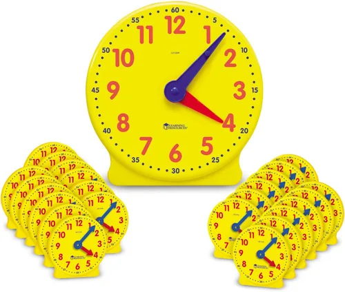 Miniatura 3 de Learning Resources Kit de reloj para el aula, imprescindible para preescolar, actividad de enseñanza, sobre tarjetas de tiempo flash, juguetes