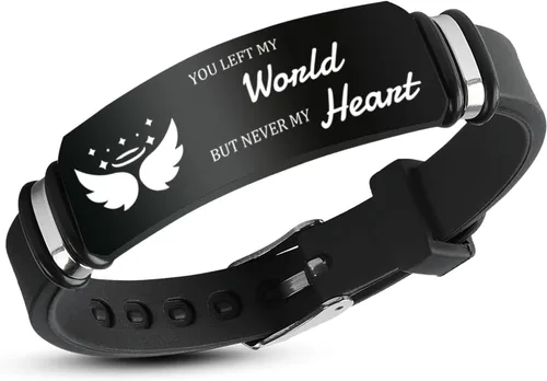 ubmpj Pulsera de fotos personalizada para mujeres y hombres – Pulseras conmemorativas con imagen personalizada – Banda grabada de acero inoxidable y