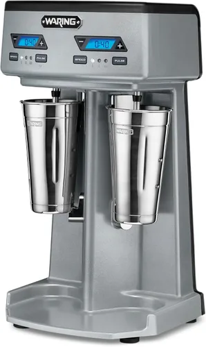 Waring Commercial WDM240TX - Mezclador de bebidas comercial de doble husillo para uso pesado, cada husillo tiene un motor independiente de 1 hp, con