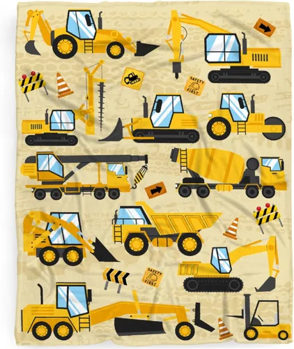 Miniatura 56 de Manta de Bebé Personalizada Camiones de Construcción Personalizados Camión Volquete Mantas con Nombre para Niños, Niñas y Pequeños Manta Suave
