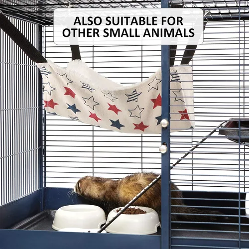 Miniatura 7 de Boao Hamaca de conejillo de indias y ratas – 4 piezas de hamaca colgante de animales pequeños para chinchilla, loro, planeador de azúcar y hurón