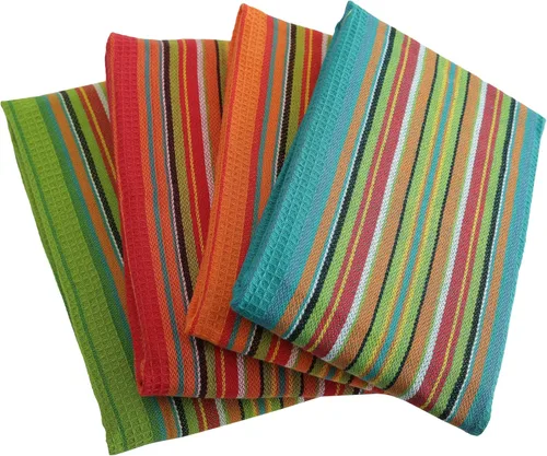 DG Collections Toallas de cocina de salsa 100% algodón, paquete de 4, paños de cocina súper absorbentes, 16 x 28 pulgadas, sin pelusas, tejido