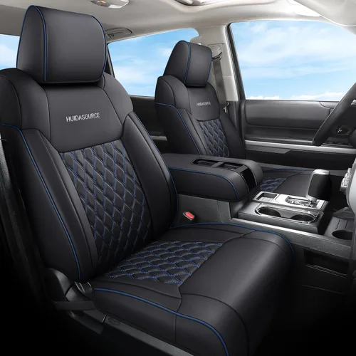 Miniatura 12 de Huidasource - Juego completo de fundas de asiento para Dodge Ram, fundas impermeables de cuero para camioneta pickup, con cobertura total, protector
