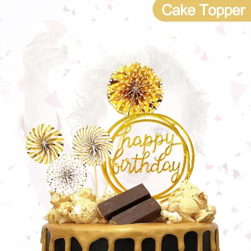 Miniatura 9 de Decoraciones de cumpleaños doradas y negras – Cartel feliz, guirnalda de arco de globos para hombres, mujeres, niñas, dulces 16, 21, 30, 40, 50