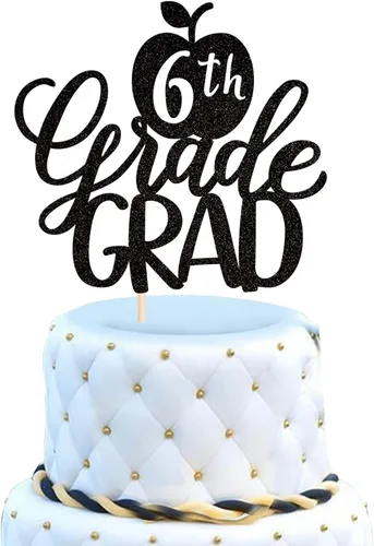 Miniatura 34 de 1 paquete de decoración para tarta de graduación para niña, con purpurina, para diploma, decoración para adultos mayores 2026, para niñas, escuela