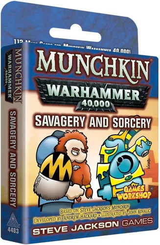 Munchkin Warhammer 40,000: Juego de cartas Savagery and Sorcery (expansión) | 112 cartas | Juego familiar | RPG de aventura de fantasía | A partir