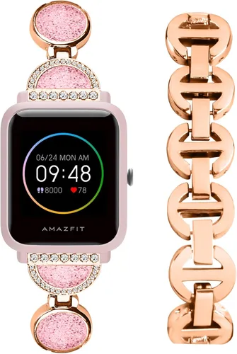 Miniatura 8 de For Amazfit Bip 3 Pro/Bip 3/GTS/GTS 4/GTS 4 Mini/GTS 2e/GTS 3 Bands for Women Dressy Crystal 20MM Bling Watch Bracelet Diamond Metal Stainless Steel