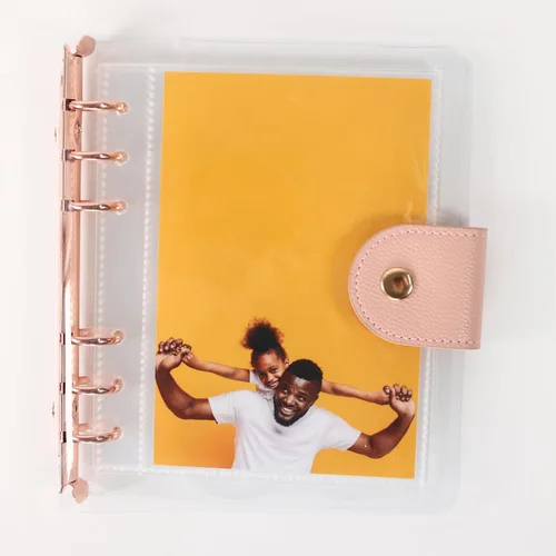 Miniatura 22 de Álbum de fotos de cabina de fotos - Cuaderno con purpurina de 6 anillas, carpeta brillante con 20 fundas para fotos de 2x6 - Se adapta a 80 tiras