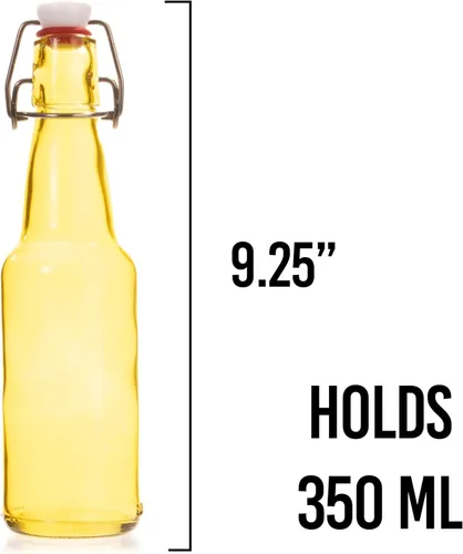Miniatura 2 de Cocktailor Botellas de cerveza Grolsch de vidrio (paquete de 6, 11 oz./11.2 fl oz), sellado hermético con tapa abatible/tapones abatibles