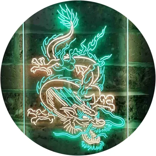 Miniatura 11 de ADVPRO Hombre Dragón Chino Cueva Garaje Tatuaje Dual Color LED Neon Sign Azul y Rojo 8 x 12 pulgadas st6s23-i3780-br