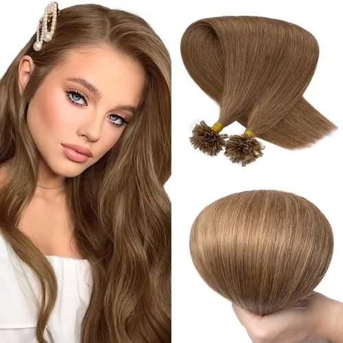 Miniatura 30 de SEGO Extensiones de cabello humano con micro cuentas, extensiones de cabello humano con micro bucle, lacio, natural, fusión fría, 1.76 oz/paquete