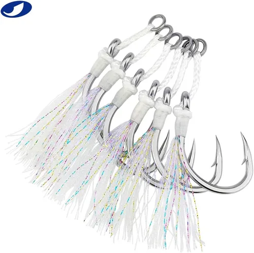 Miniatura 8 de OCEAN CAT Glow Assist - Anzuelos de pesca Jigging Jigs - Ganchos de caída lenta y rápida de acero inoxidable, ganchos circulares para bailar