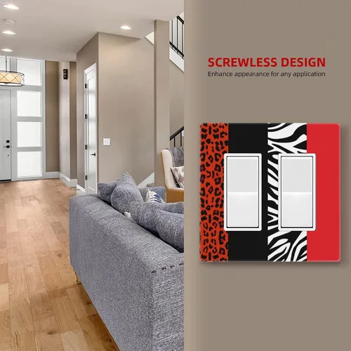 Miniatura 611 de Cubiertas de placa de pared de 3 gang con interruptor de luz de triple palanca, en negro y dorado con esplendor de oro rosa, estampado floral