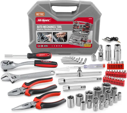 Miniatura 9 de Hi-Spec Tools - Juego de herramientas manuales de mecánica automotriz SAE de 67 piezas. Reparaciones completas de automóviles, motocicletas, motores