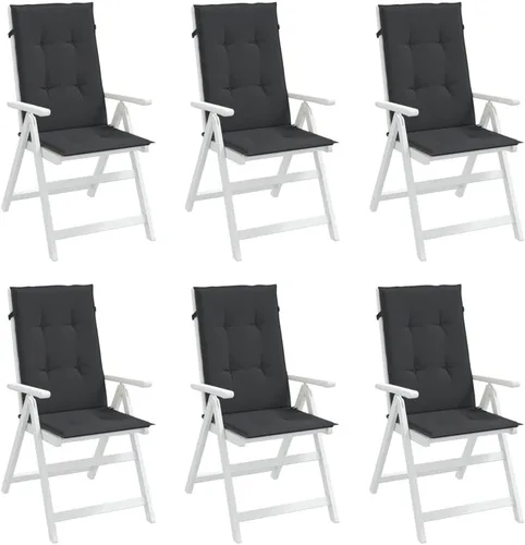 Miniatura 21 de Cojines para silla de jardín con respaldo alto, 2 piezas, color antracita, 47.2 x 19.7 x 1.2 pulgadas, cojines de tela para sillas de comedor