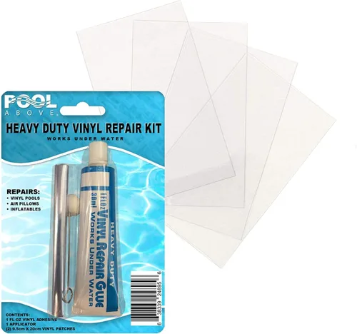 Miniatura 3 de Kit de parches de reparación de vinilo resistente Pegamento adhesivo de cemento de vinilo y parches de colores para inflables, barcos, balsas