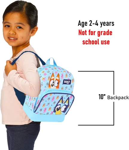 Miniatura 6 de Bluey Paquete de mini mochila Mochila de lona de 10 pulgadas con bolsillo frontal y botella de agua Juego de mochila Bluey y Bingo para niños