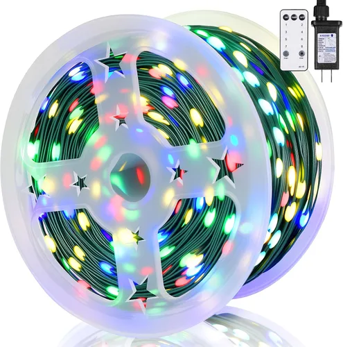 Miniatura 8 de HYH Luces de Navidad para Exteriores 1000 LED 328 Pies Luces de Cadena Multicolor, IP67 Impermeable Interior Luces de Hadas de Navidad Multifunción