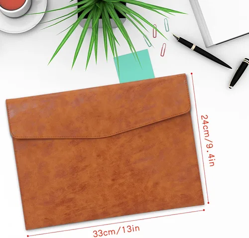 Miniatura 2 de Toplive Carpeta de Archivos para Documentos, Impermeable Delgada de Cuero PU A4 Carpeta Tipo Sobre Organizador de Archivos y Documentos Estuche