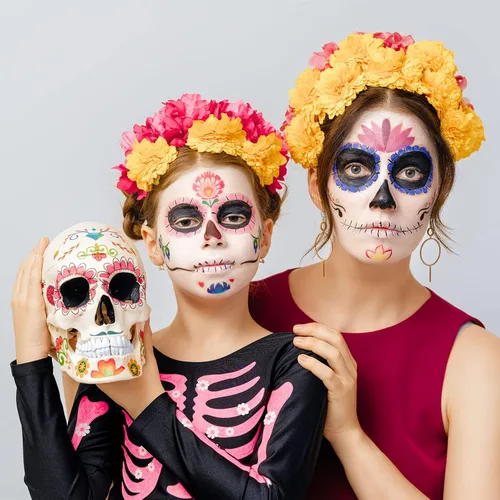 Miniatura 3 de UCANBE Kit de pintura facial + 10 pinceles de pintura activada por agua, paleta de maquillaje SFX para cosplay, Halloween, kits de pintura facial
