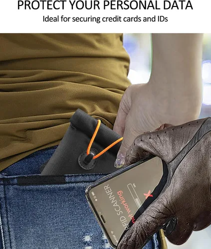 Miniatura 6 de FIREDOG Faraday Pouch for Car Keys and Smartphone, Key Signal Blocking Bag, Cell Phone Keyless Entry Fob Signal Blocking Bag Negro