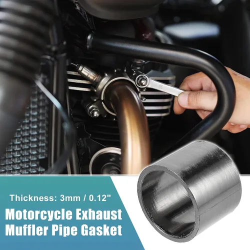Miniatura 2 de uxcell Junta de tubo de silenciador de escape universal de 35mm ID 41mm OD para motocicleta, juntas de escape de grafito, anillo de sello