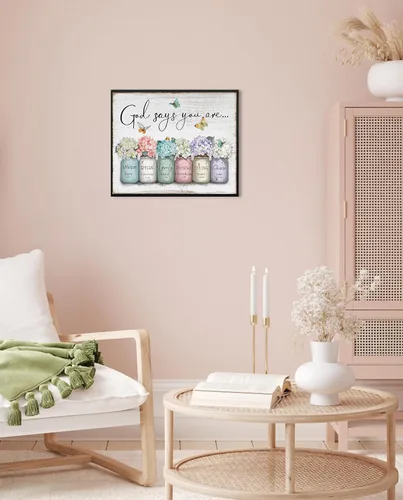 Miniatura 6 de Dios Dice Que Eres Arte de Pared: Arte de Pared con Versículo Bíblico Cristiano Inspiracional, Escritura Religiosa, Regalos de Aliento para Mujeres