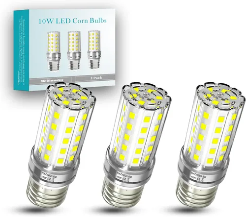 Foco LED de 10 W (equivalente a 100 W), 5000 K (luz diurna), base mediana E26/E27, 1100 lúmenes, no regulable, pack de 3 E26 Luz blanca diurna 5000k