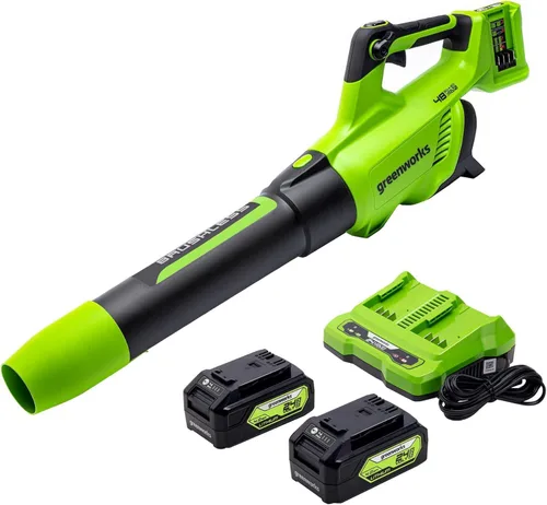 Miniatura 17 de Greenworks Soplador de hojas axial inalámbrico de 24 V (90 MPH / 320 CFM / más de 200 herramientas compatibles), batería de 2.0 Ah y cargador