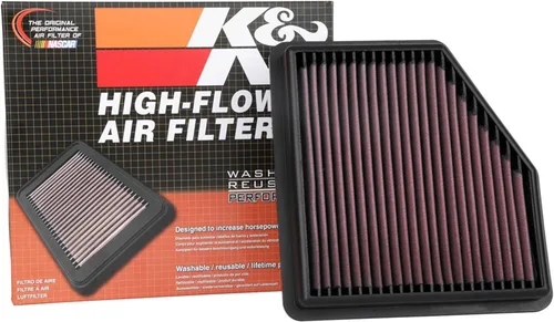 K&N Filtro de aire del motor: reutilizable, limpia cada 75,000 millas, lavable, premium, filtro de aire de repuesto para automóvil: compatible con