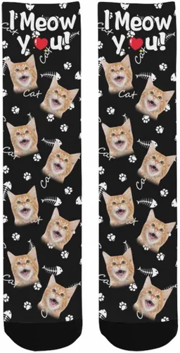 Miniatura 71 de Artsadd Calcetines personalizados para mujeres y hombres, amantes de los perros y gatos, regalos divertidos unisex personalizados