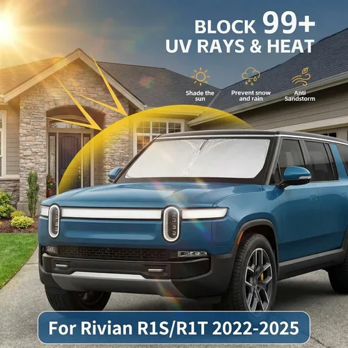 Miniatura 2 de Parasol para parabrisas Rivian R1S/R1T 2022-2024 2025 2026, parasol para ventana frontal, ajuste personalizado, accesorios R1S, visera solar