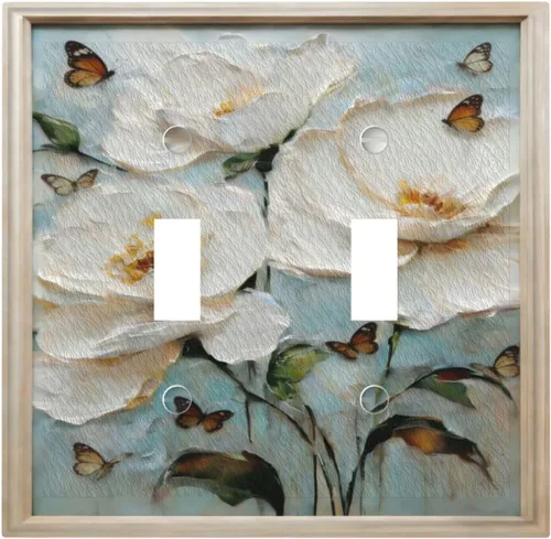 Miniatura 156 de Cubiertas Decorativas de Arte para Interruptores de Luz, Hojas de Otoño, Placa de Pared de Palanca Individual, Cubierta Decorativa de Interruptor