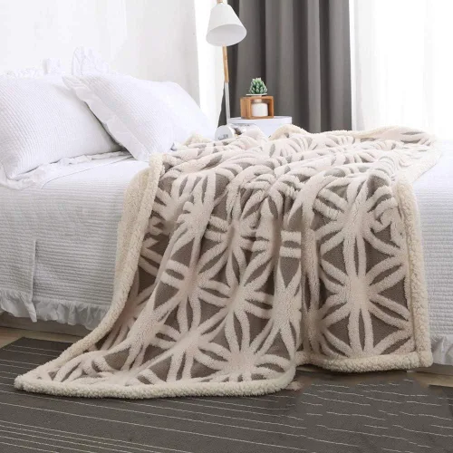 Miniatura 5 de LOMAO – Manta de vellón sherpa, suave y mullida de doble faz para sillón, sofá o cama (gris, 40 x 50 pulgadas)