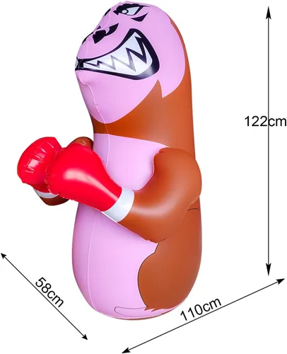 Miniatura 3 de 48 in Punching Bag for Kids, Free Standing Inflatable Dummy, Inflatable Punching Bag, De-Stress Boxing Bag for Kid Orangután-BDW-Verde