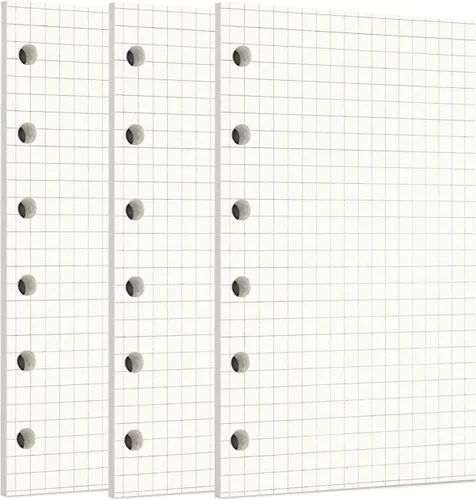 Miniatura 40 de Zelten 1 paquete A5 de 80 hojas/160 páginas 4 en 1 rayado cuadrado punteado en blanco hojas sueltas perforadas papel de repuesto de papel