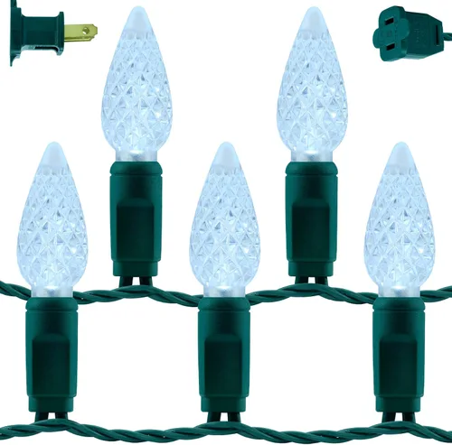 Miniatura 12 de YULETIME Tira de luces LED multicolor C9 fresa para Navidad, 68 pies 100 unidades con espaciado de 8" impermeable, luz de cadena festiva