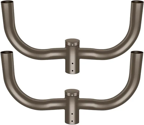 Miniatura 11 de LEDMO Soporte de doble bocina LED para estacionamiento, soporte de montaje de 180 grados, soporte de montaje de poste redondo, doble L, espigas