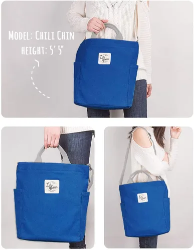 Miniatura 2 de Lily queen Women Canvas Tote Handbags Casual Shoulder Work Bag Crossbody