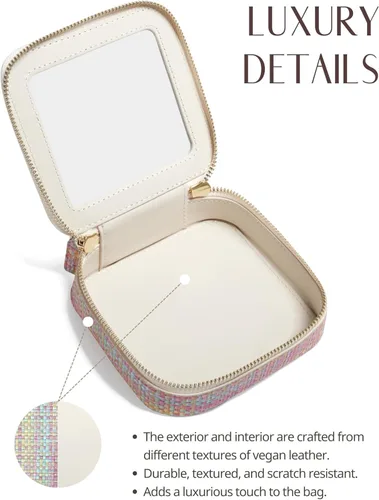 Miniatura 6 de Popvibe Pequeña bolsa de cosméticos para bolso, mini bolsa de maquillaje, pequeña bolsa transparente, bonita funda de maquillaje de cuero